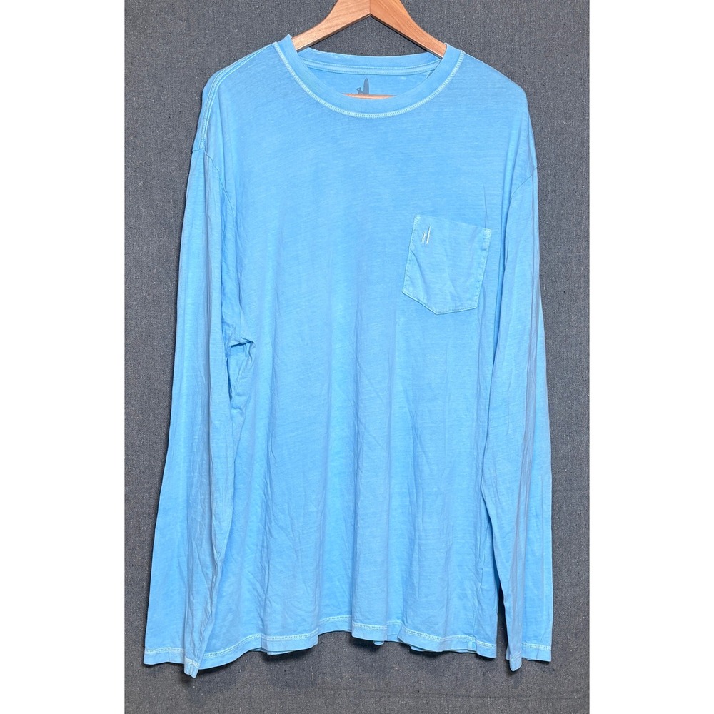 Johnnie-O Brennan 2.0 Mens 3XL Blue Long Sleeve Pocket T-Shirt Cotton Tee